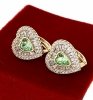 sz194 Kolczyki złote pozłacane 14k wiszące Austrian Crystal serce
